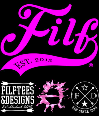 Filf Badges and logo white black pink crank
