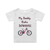Daddy rides downhill